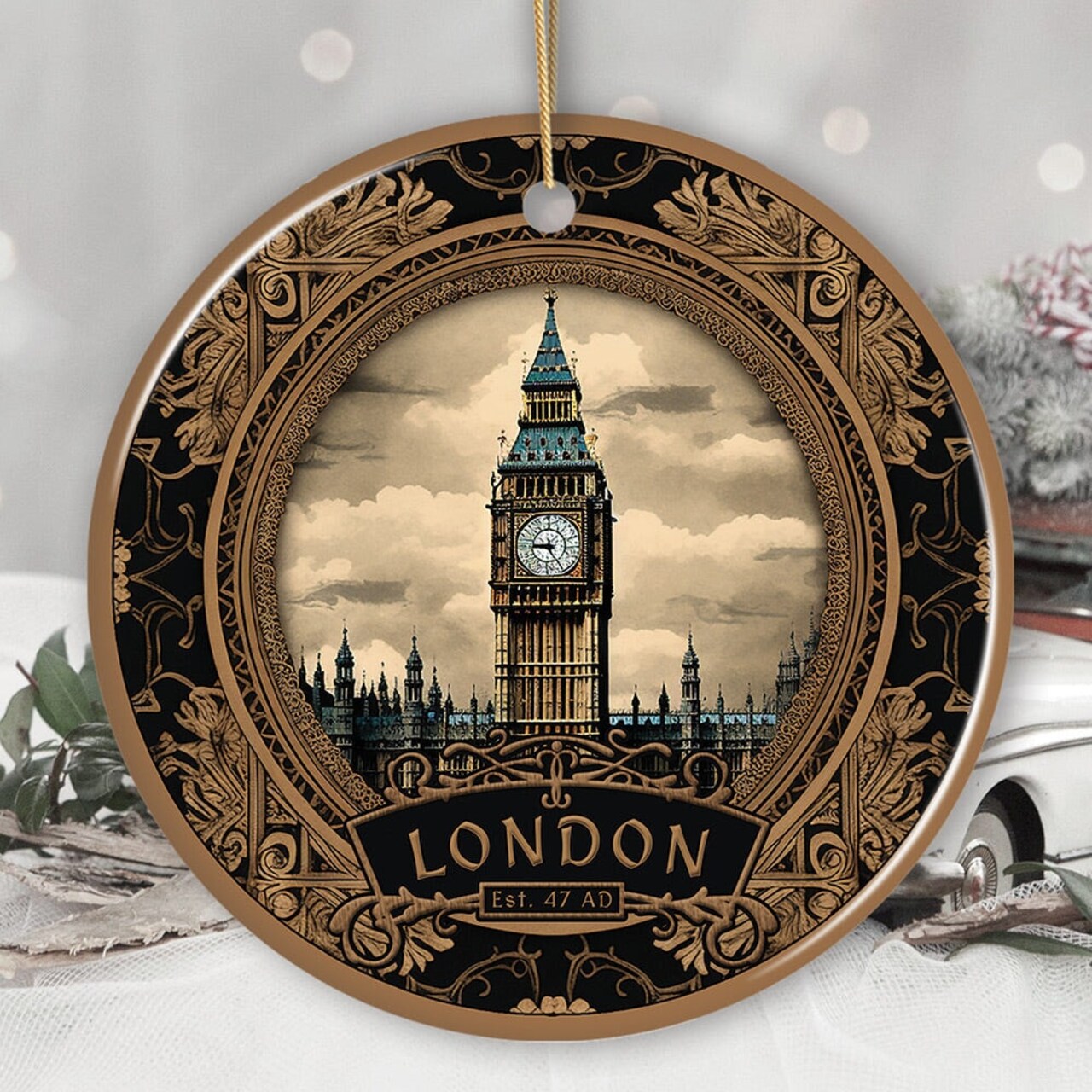 Vintage Victorian Style Big Ben Ornament, London Traveler Souvenir